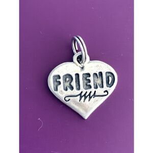 .925 Heart Friend Sterling Silver Jewelry Charm #love #friend